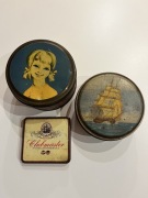 PUSZKI METALOWE VINTAGE 3 SZT