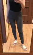 Popielate ciemne legginsy szare XXS 32 H&M leginsy getry