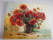 Piękny ojejny obraz. Kwiaty w wazonie