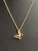 SREBRNY ŁAŃCUSZEK 925 POZŁACANY MOTYLEK