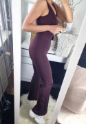 Kombinezon damski bodycon jednoczęściowy śliwka M