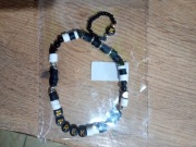 Zestaw biżuterii Bransoletka plus obrączka z koralików imię literka