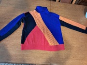 Gruby, kolorowy golf z geometrycznym wzorem Esprit, domieszka wełny