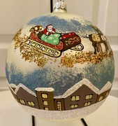 Bombka szklana ręcznie malowana Mikołaj 15 cm 