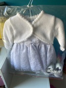 Ubranko do chrztu dla dziewczynki rozm 56 plus bolerko plus buty rozm2