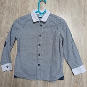 Koszula elegancka kratka szara chłopięca 116