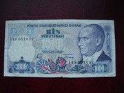 BANKNOT TURCJA 1000 Lira 1970 rok seria I 49