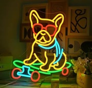 NEON BULDOG FRANCUSKI PIES LAMPKA LED USB NA PREZENT DLA DZIECKA 