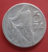 Moneta 5 złotych 1958 r. rybak