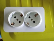 Gniazdko Natynkowe Gniazdo Elektryczne Natynkowe Podwójne IP20 Białe