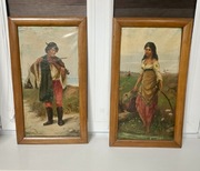 Obrazy cygan i cyganka XIX wiek 