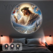 Lampka projekcyjna LED Jezus Chrystus Chrześcijańska, Religijna nocna USB