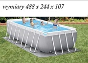 Basen ogrodowy stelażowy prostokątny 488cm x 244 cm x 107cm