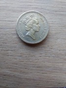 Wielka Brytania one pound 1995 st +III Elżbieta II - 3 portr; smok walijski