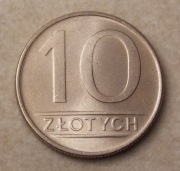 10 zł. 1987 r. NOMINAŁ... DESTRUKT... SUPER ZAMSZOWE TŁO.. MENNICZA