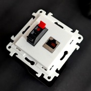 Gniazdo internetowe RJ45 LAN + głośnikowe zgodne z Kontakt Simon 10