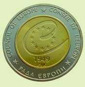 Ukraina 5uah 2009r. BIMETAL 60 lat Rady Europy