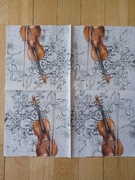 Serwetka 32 x 32 cm nuty, skrzypce, muzyczna, dekupaż