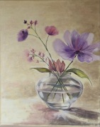 Delikatny kwiatowy obraz olejny ręcznie malowany 40x50 , prezent