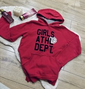 Różowa bluza z kapturem i napisem