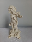 Duża figurka cherubin grający na skrzypcach 17 cm / retro / nie ma skrzydeł