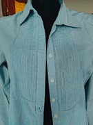 Biało błękitna koszula paski xxl