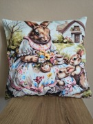 Dekoracyjne poszewki na poduszki poszewki wielkanocne w zające 40x40