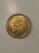5 Rubli 1901 carska Rosja ruska stara ciekawa moneta wykopki po zbieraczu