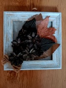 Ramka z Drewniana z Kompozycją Kwiatowa