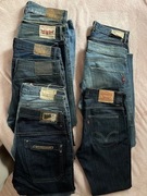 spodnie męskie oryginalne jeansy i materiałowe,pasek,sweter