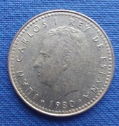 Moneta Hiszpania 1 peseta 1980 w gwiazdce 80