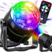 KULA Obrotowa Dyskotekowa LED x2 6KOLORÓW + PILOT