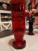 Duży flakon dzban wazon czerwony szklany