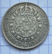 #3946 Szwecja 1 korona 1931 srebro  