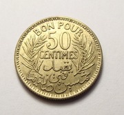 Tunezja Francuska 50 centimes 1941 PIĘKNA!