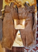 Spodnie 3/4 skórzane z szelkami bawarskie oryginał