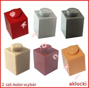 LEGO 3005 KLOCEK 1x1 brązowy szary /LBG DBG c czerwony śr nugatowy Tan