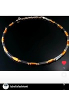 NASZYJNIK KAMIEŃ TYGRYSIE OKO HEMATYT STAL SZLACHETNA 316L MĘSKI ZAPIĘCIE 