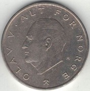 Norwegia 1 korona krone 1974 - 25 mm - nr 2