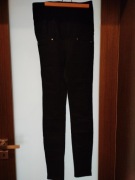 Czarne spodnie ciążowe, z pasem, bawełniane, rurki, skinny H&M. S / 36.