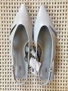 Balerinki jasnoszare z odkrytą piętą 38