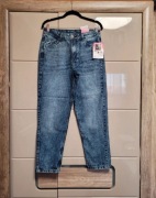 jeansy janina loose / mom, wysoki stan – S 36, nowe z metką