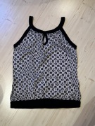 Promod bawełniany top M bluzka na ramiączkach bez rękawów czarno-biała