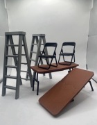 Zestaw drabin stołów i krzeseł dla figurek nowe