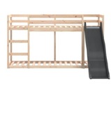 Łóżko piętrowe ze zjeżdżalnią i drabinką, 90x190 cm