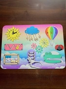 TABLICA SENSORYCZNA MANIPULACYJNA DREWNIANA MONTESSORI EDUKACYJNA