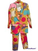 Kolorowy garnitur damski fuksja złoto komplet hit 
