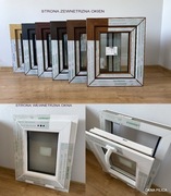 OKNO U 500x600 jasny dąb, orzech, antracyt, mahoń