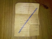 Karta skrzyni pochodzący z polskiej fabryki włókienniczej ulotka 1969