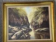 Ładny obraz ręcznie malowany drewniana rama 